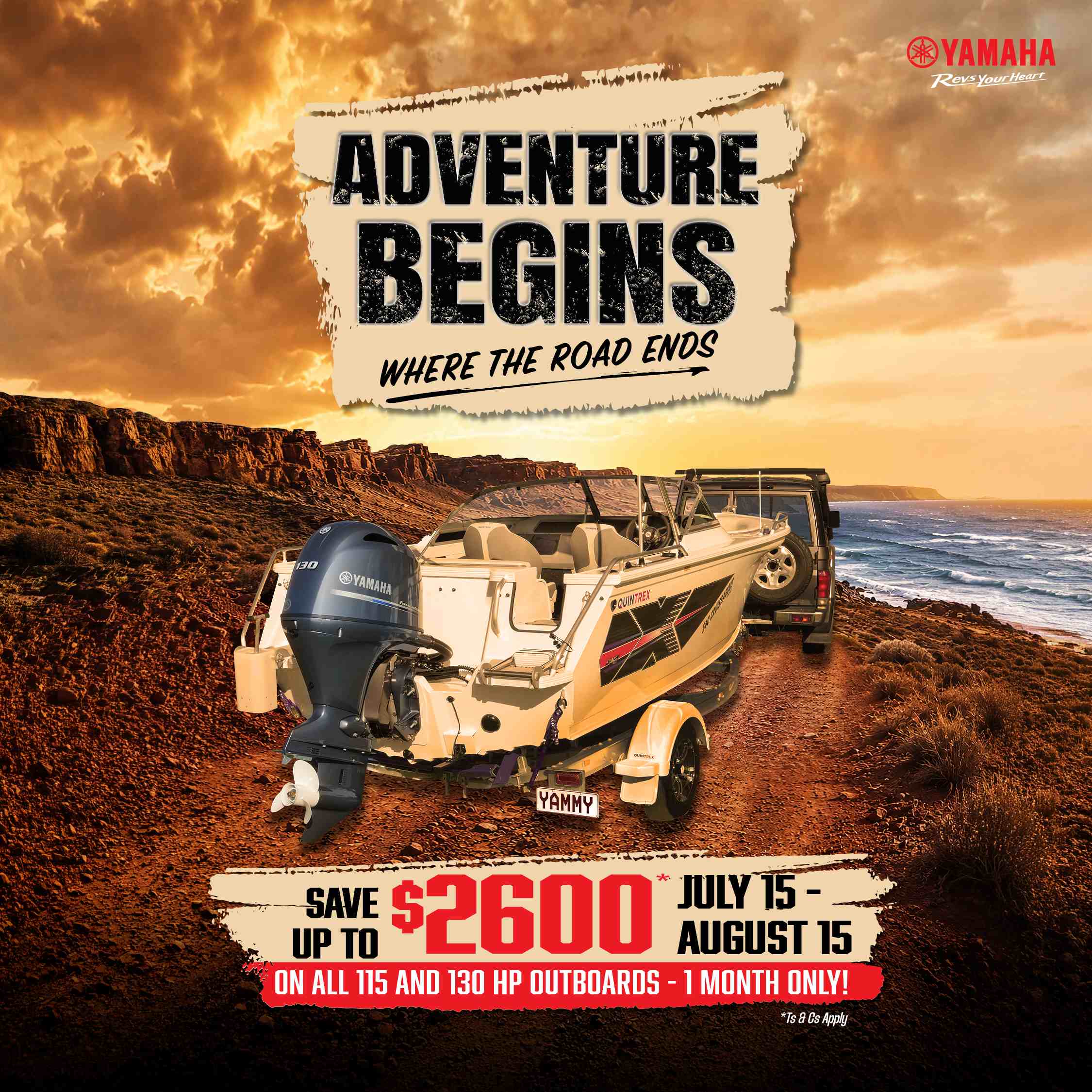 Save Up to $2600 on 115HP & 130HP Yamaha Outboards