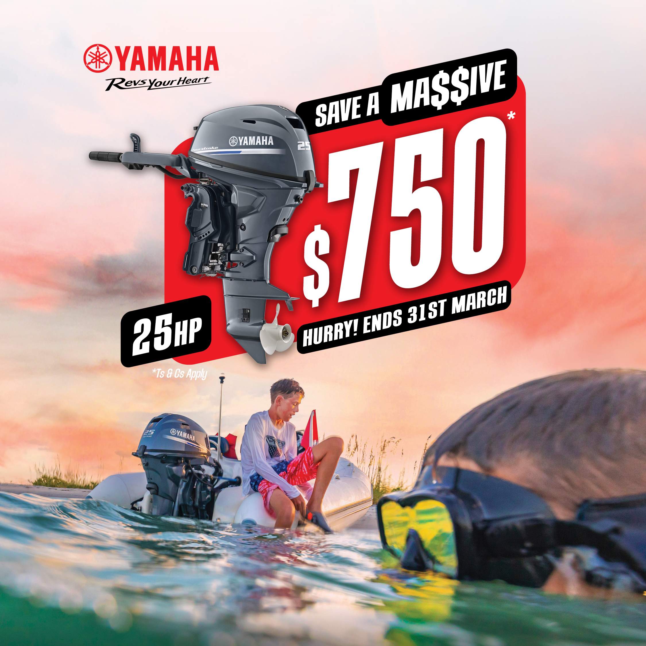 Save $750 on All-New Yamaha 25HP Outboards Sale