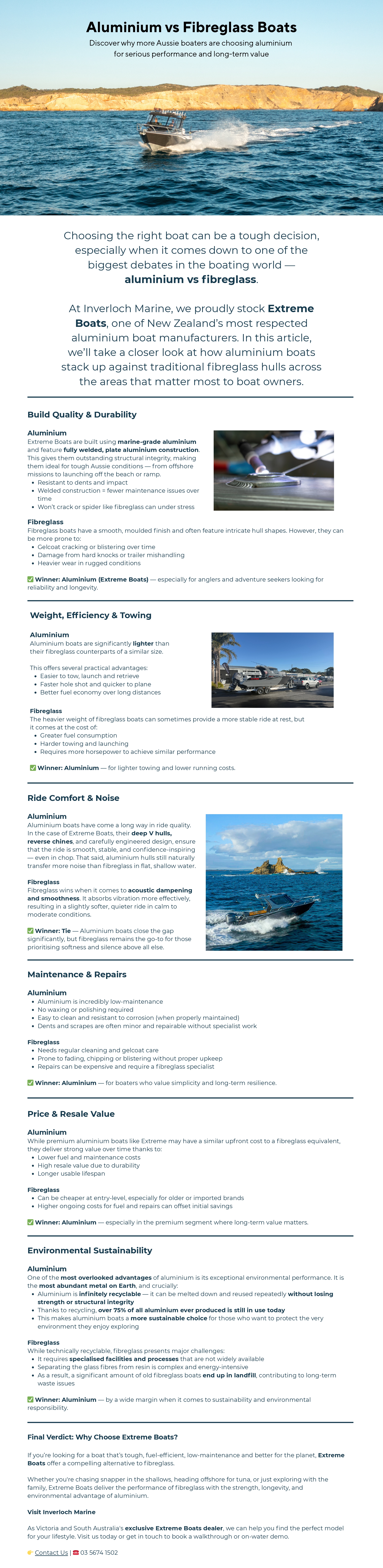 Aluminium vs Fibreglass